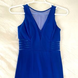 Beautiful floor length, royal blue dress.